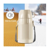 Milton Precious 500 Plastic Insulated Flask, 480 ml, Ivory | BPA Free | Food Grade | Odour Free | Easy Grip | Easy to Carry | Light Weight | School | Kids | Picnic - Ivory