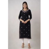 Kapadia - Black Rayon Womens Straight Kurti ( Pack of 1 ) - None