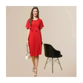 Fabflee - Red Polyester Womens Fit & Flare Dress ( Pack of 1 ) - None