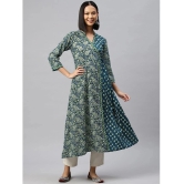 Vbuyz - Blue Cotton Womens A-line Kurti ( Pack of 1 ) - None