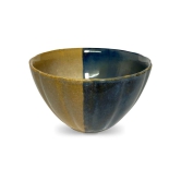 Ceramic Dining Studio Collection Half-Cut Blue & Brown Tulip Glazed Ceramic 1000ML Serving Bowl