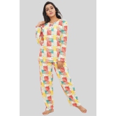 Women Full Sleeves Knit Cotton Pyjama Set-M