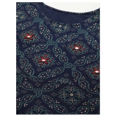 Stylum - Navy Rayon Womens Flared Kurti - M