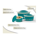 Milton - Green Steel Thermoware Casserole ( Set of 3 , 1350 mL ) - Green