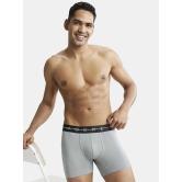 Jockey NY16 Men Cotton Elastane Stretch Solid Trunk - Monument - None