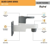 Silver Curve Bib Tap PTMT Faucet - by Ruhe®