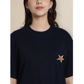 Fabflee Navy Cotton Loose Fit Womens T-Shirt ( Pack of 1 ) - None