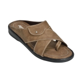 Ajanta Brown Mens Leather Slipper - None