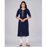 MAUKA Rayon Embroidered Straight Womens Kurti - Blue ( Pack of 1 ) - None