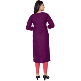 Kapadia - Wine Rayon Women''s Straight Kurti ( Pack of 1 ) - None