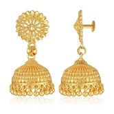 VIVASTRI Golden Jhumki Earrings ( Pack of 1 ) - Golden