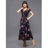 Miss Chase Georgette Printed Midi Womens Fit & Flare Dress - Navy ( Pack of 1 ) - None