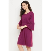 Clovia Purple Modal Womens Nightwear Nighty & Night Gowns ( Pack of 1 ) - None