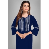 Kapadia - Blue Rayon Womens Straight Kurti ( Pack of 1 ) - None