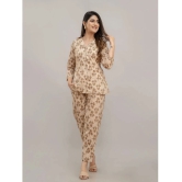 Frionkandy Beige Printed Pant Top Set - None