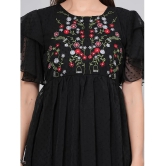 JC4U Crepe Embroidered Midi Womens Fit & Flare Dress - Black ( Pack of 1 ) - None