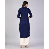 MAUKA Rayon Embroidered Kurti With Palazzo Women's Stitched Salwar Suit - Blue ( Pack of 1 ) - None