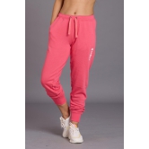 Sinner Printed Light Pink Cotton Joggers for Women