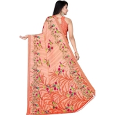 LEELAVATI - Orange Crepe Saree With Blouse Piece ( Pack of 1 ) - Orange