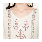 Antaran Cotton Blend Embroidered Straight Womens Kurti - White ( Pack of 1 ) - None