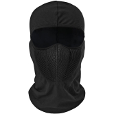 HORSE FIT Full Cover face Mask for Men Pro Breathable Mesh Bike riding Balaclava Soft Cotton 3 Layer Protection Anti Dust pollution 4 way stretch Reusable Under Helmet (Mask-Full-Black-Grey-