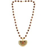 PAYSTORE Gold Plated 1 Face Rudraksha Mahakal/Mahakaal/?????? Emerged With 5 Face Covering Rudraksha Mala