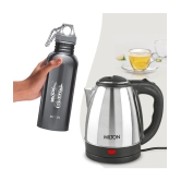 Milton Combo Set Go Electro 1.2 Ltrs Electric Kettle and Alive 750 ml Black, Stainless Steel Water Bottle