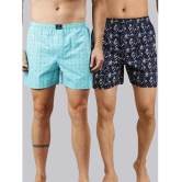 Joven Sky Blue Cotton Mens Boxer- ( Pack of 2 ) - None