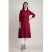 MAUKA - Maroon Rayon Womens A-line Kurti ( Pack of 1 ) - None