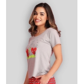 Clovia Cotton Night T-Shirt - Grey Single - M