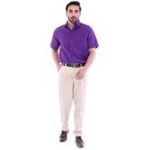 DESHBANDHU DBK Cotton Blend Regular Fit Half Sleeves Mens Formal Shirt - Purple ( Pack of 1 ) - None