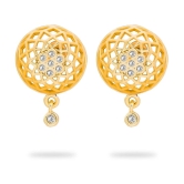 LUV FASHION Golden Stud Earrings ( Pack of 1 ) - Golden