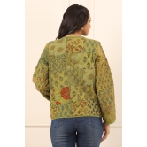 Printed women quilted  jacket-XL