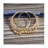 LUV FASHION Golden Hoops Earrings ( Pack of 1 ) - Golden