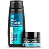 Ustraa Hair Vitalizer Shampoo - 250ml & Night Cream - De Tan and Anti Aging - 50g