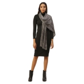 Anekaant Gray Checkered Wool Stoles