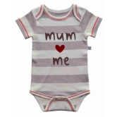 Cream/Brown striped Mum & Me Printed Baby Body/Onesie(100% Cotton Interlock)