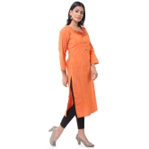 DESHBANDHU DBK - Orange Cotton Womens Straight Kurti - None