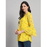 Curvydrobe Yellow Georgette Womens A-Line Top ( Pack of 1 ) - None