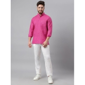 KLOSET By RIAG - Magenta Cotton Men's Shirt Style Kurta ( Pack of 1 ) - None