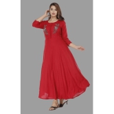 JC4U - Maroon Rayon Womens Anarkali Kurti ( Pack of 1 ) - None