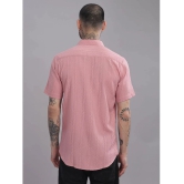 Paul Street Polyester Slim Fit Self Design Half Sleeves Mens Casual Shirt - Pink ( Pack of 1 ) - None