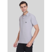 LEEBONEE - Light Grey Cotton Blend Regular Fit Men's Polo T Shirt ( Pack of 1 ) - None