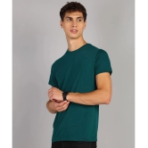 XFOX Cotton Blend Regular Fit Solid Half Sleeves Mens T-Shirt - Teal Blue ( Pack of 1 ) - None