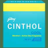 Cinthol Cool Menthol + Active Deo Fragrance Soap, 99.9% Germ Protection, 125 G (Pack Of 3)