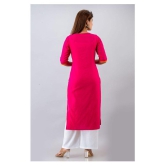 SVARCHI Pink Cotton Blend Straight Kurti - L