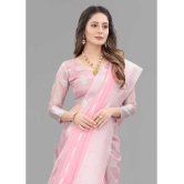 A TO Z CART Banarasi Silk Embellished Saree With Blouse Piece - Pink ( Pack of 1 ) - Pink