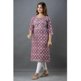 Lee Moda - Maroon Cotton Women's Straight Kurti ( Pack of 1 ) - None