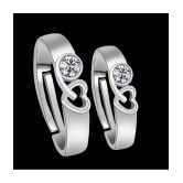 Paola Speical For Couple Ring Valentines Couples Gift Sets Diamond Heart Silver Plated Adjustable Ring Set Women And Men - None