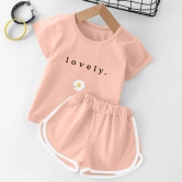 Girls Summer Two Piece Set-Pink / 2-3 years